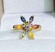 14KT SOLID YELLOW GOLD NATURAL SAPPHIRE RING