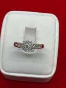 LADIES 14K WHITE GOLD AND DIAMOND RING