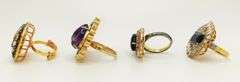 GROUP LOT OF 4X GEMSTONE RINGS