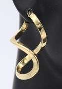 Attractive Yellow Gold Infinity Twisted Hoop Earrings