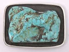 Turquoise Belt Buckle In sterling Silver