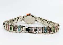 Ladies Geneva & Gemstone Watch, 18kt White Gold Plated