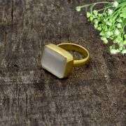 Beautiful 18K Gold Plate Simulated Moonstone Ring