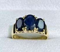 6.0 CARAT NATURAL BLUE SAPPHIRE RING IN 14KT SOLID YELLOW GOLD