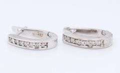 Brilliant White Gold Diamond Hoop Earrings