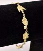 Creative Fish Link Bracelet In 14K Yellow Gold