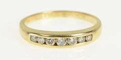 14K Yellow Gold 0.21 Ctw Diamond Channel Wedding Band Ring