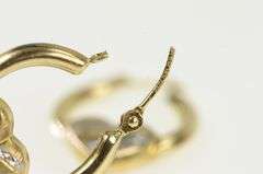 10K Yellow Gold Striped Puffy Heart Statement Hoop Earrings