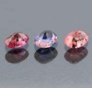 Glittering 3 piece 2.39ct fancy color Sapphire set