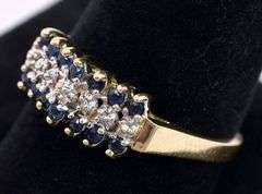 Angelic Blue Sapphire And Diamond Ring In 14K Yellow Gold