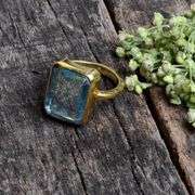 18 Kt Gold Plated 7 Ct Lab Swiss Topaz Ring