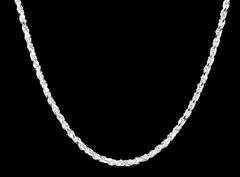 Sterling Silver Diamond-Cut Rope Chain 3.7mm Solid 925 Italy New Necklace 20"
