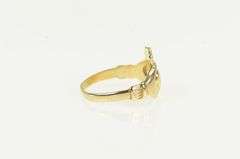 10K Yellow Gold Claddagh Traditional Irish Celtic Loyalty Symbol Ring