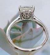 14 Kt White Gold Plate Emerald Cut 2.5 Ct VVs1 White Fire F-G Moissanite Ring