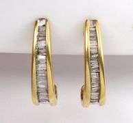 Glittering J Hoop Diamond Earrings