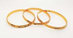 MATCHING SET OF 3! 22KT SOLID YELLOW GOLD DIAMOND CUT BANGLE BRACELET MATCHING SET OF 3X!