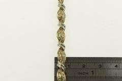 10K Yellow Gold 1.12 Ctw Diamond Wavy Link Statement Tennis Bracelet