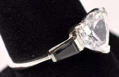 Heart CZ and Black Onyx Gem In Sterling Silver