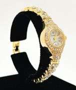 Ladies Geneva & Gemstone Watch, 18kt Yellow Gold Plated