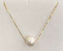 BEAUTIFUL 18KT SOLID YELLOW GOLD & SOUTH SEA PEARL NECKLACE- 12MM