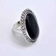 24Ct Black Onyx Druzy Ring