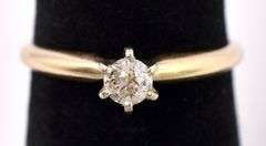 Angelic Solitaire Diamond Ring In 14K Yellow Gold