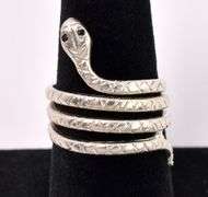 Snake Wrap Ring In Sterling Silver