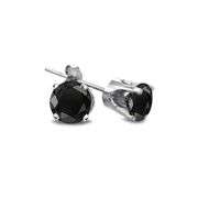 14K White Gold Black Diamond Earrings