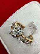CERTIFIED 14K GOLD AND DIAMOND LADIES RING