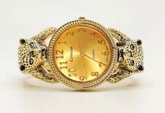 18kt GP Leopard Geneva Bangle Watch