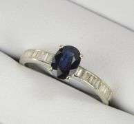 14K White Gold 1.30 Ctw Effy Sapphire Diamond Engagement Ring
