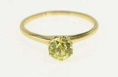 10K Yellow Gold Victorian Sim. Peridot Solitaire Statement Ring