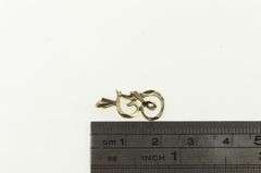 14K Yellow Gold F Cursive Initial Monogram Charm/Pendant