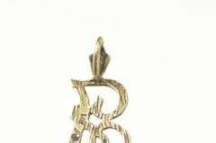14K Yellow Gold F Cursive Initial Monogram Name Letter Charm/Pendant