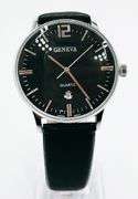 Classic Looking Everyday Men's Geneva Watch w/ Genuine Leather Band