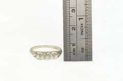 14K White Gold 1950's Diamond Ornate Classic Vintage Ring