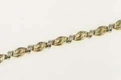 10K Yellow Gold 1.12 Ctw Diamond Wavy Link Statement Tennis Bracelet
