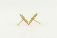 14K Yellow Gold High Relief Sand Dollar Sea Shell Stud Earrings