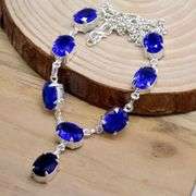 Stunning 41 Ctw Lab Sapphire Necklace