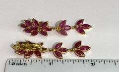 9.0 CARAT RUBY EARRINGS IN 14KT SOLID YELLOW GOLD