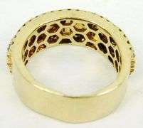 Dramatic Wide 10K Gold Band of Diamonds, Size 8.25