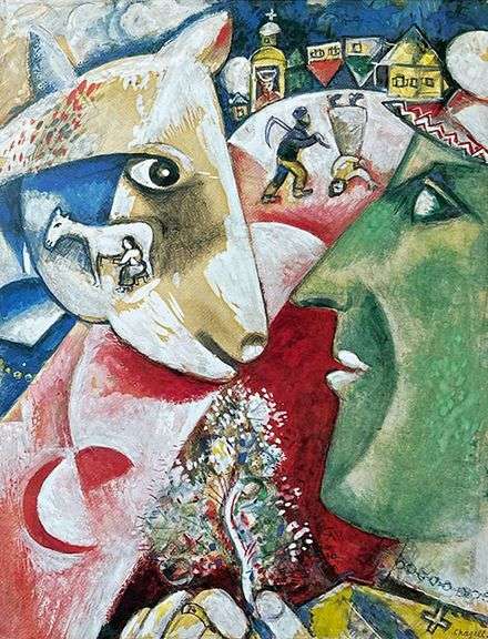 Collectible Vintage Marc Chagall, Me and the Village