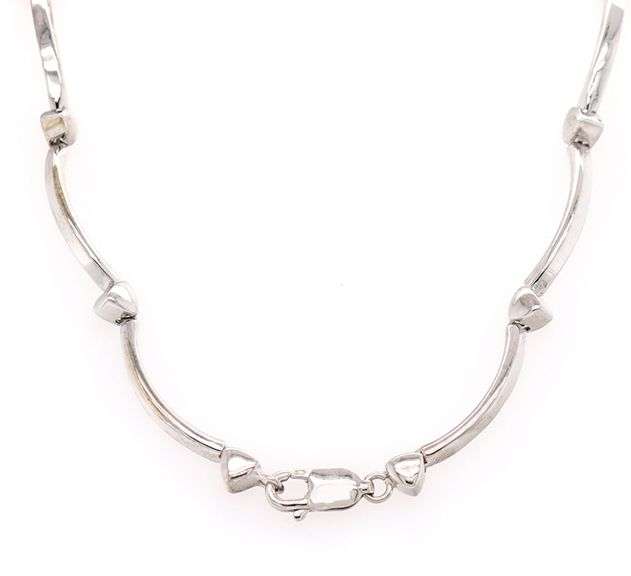 4.00ctw Trillion Cut Sapphire and 0.50ctw Diamond Link Necklace in 14K
