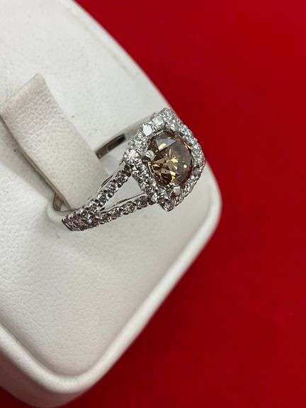 CERTIFIED 14K WHITE GOLD AND DIAMOND RING