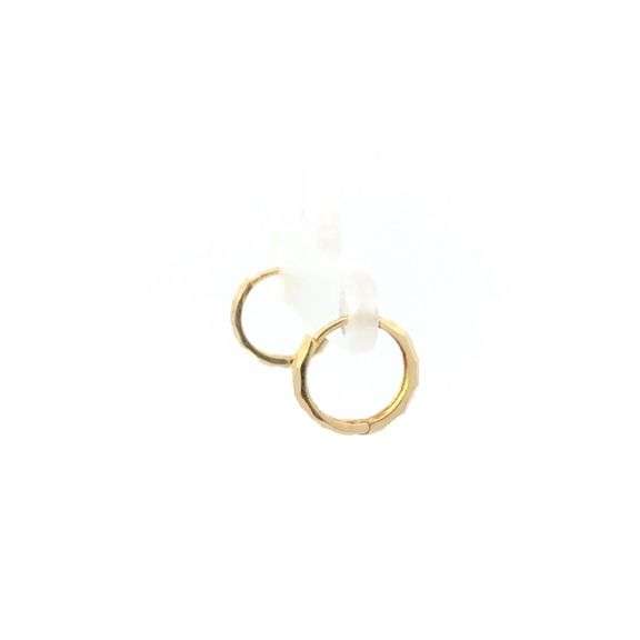 14K Yellow Gold 11.3m Vintage Honeycomb Huggies Hoop Earrings