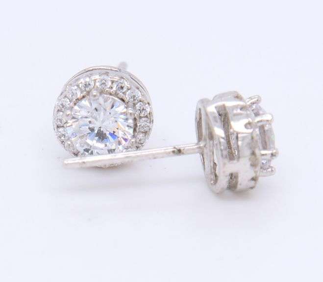 Sterling Silver Crystal Earrings Lot