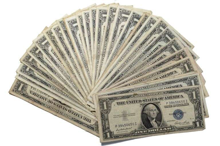 8 Various 1935 &22 Various 1957 Series $1 Silver Certificates