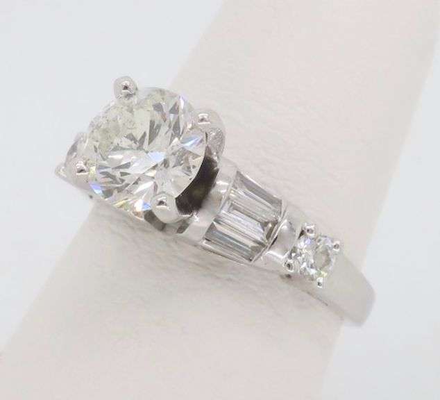 Classic 1.28CTW Diamond Engagement Ring in White Gold