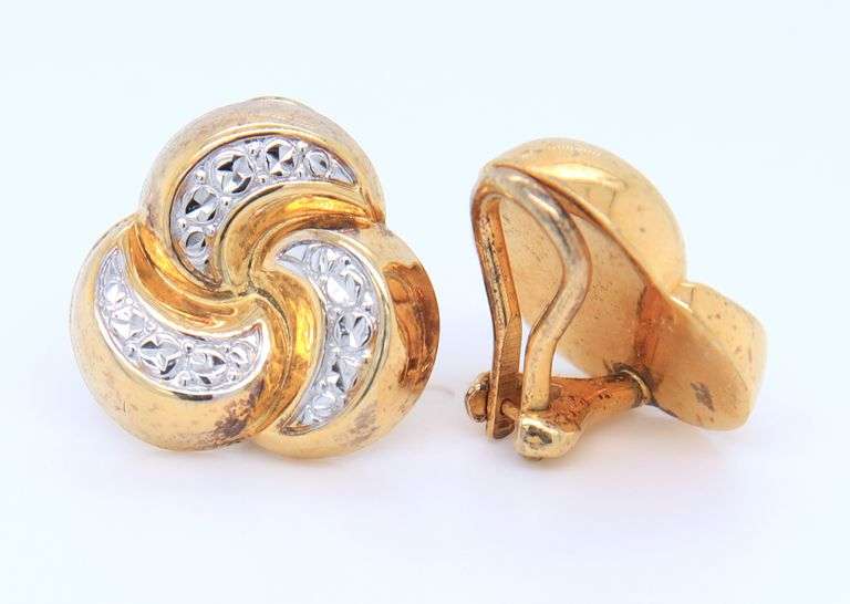 925 Sterling Silver 3 Half Moon Cubic Zirconia Earrings
