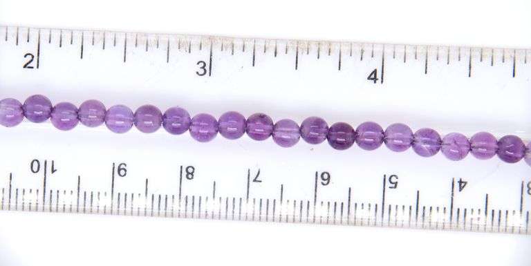 Amethyst Bead Anklet with Yellow Gold